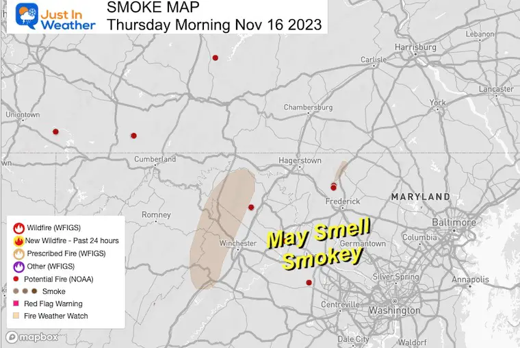 November 16 weather smoke Thursday morning