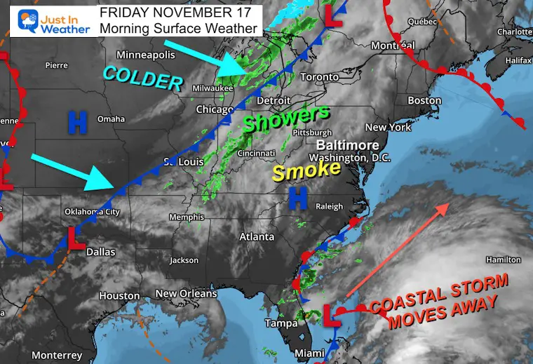 November 17 weather Friday morning