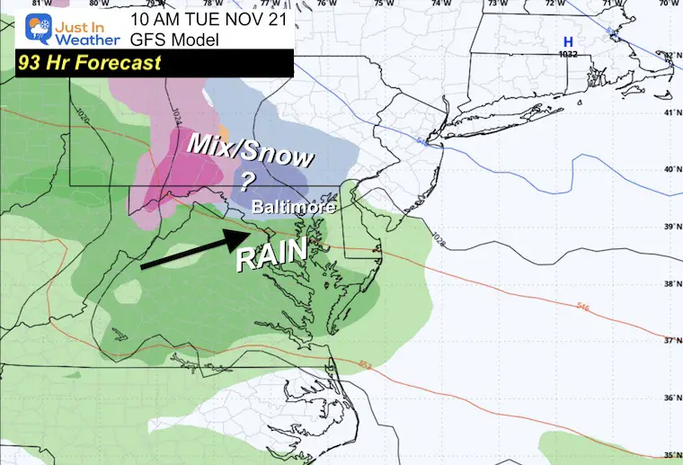 November 17 weather snow Tuesday 10 AM