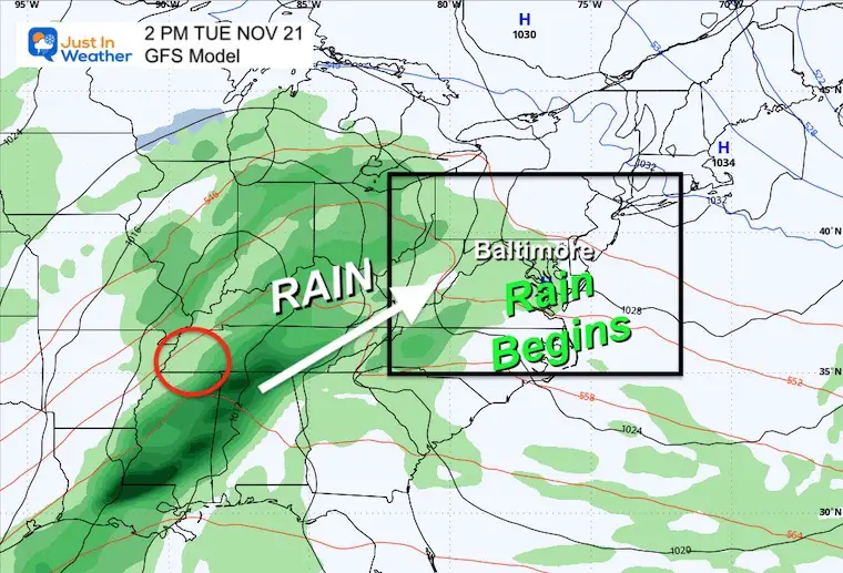 November 18 weather storm Thanksgiving Tuesday