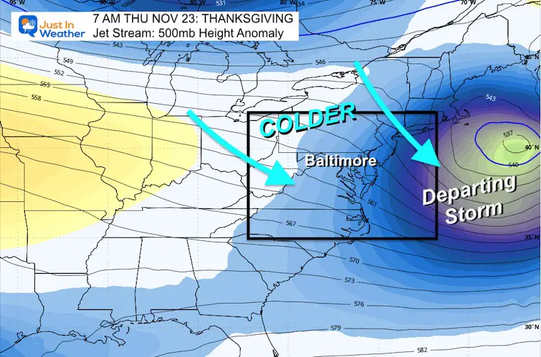 November 19 weather jet stream Thanksgiving 
