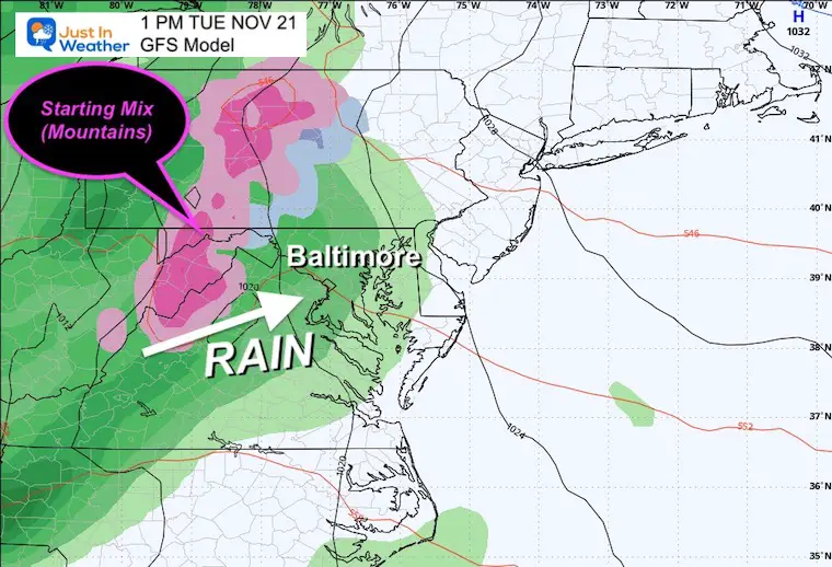 November 19 weather storm Tuesday afternoon