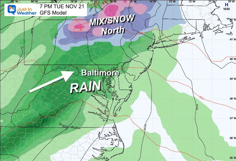 November 19 weather storm Tuesday night