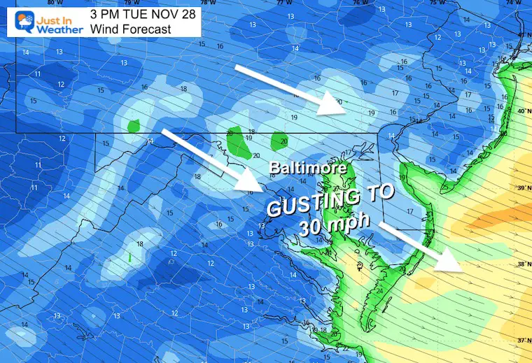 November 28 weather wind Tuesday