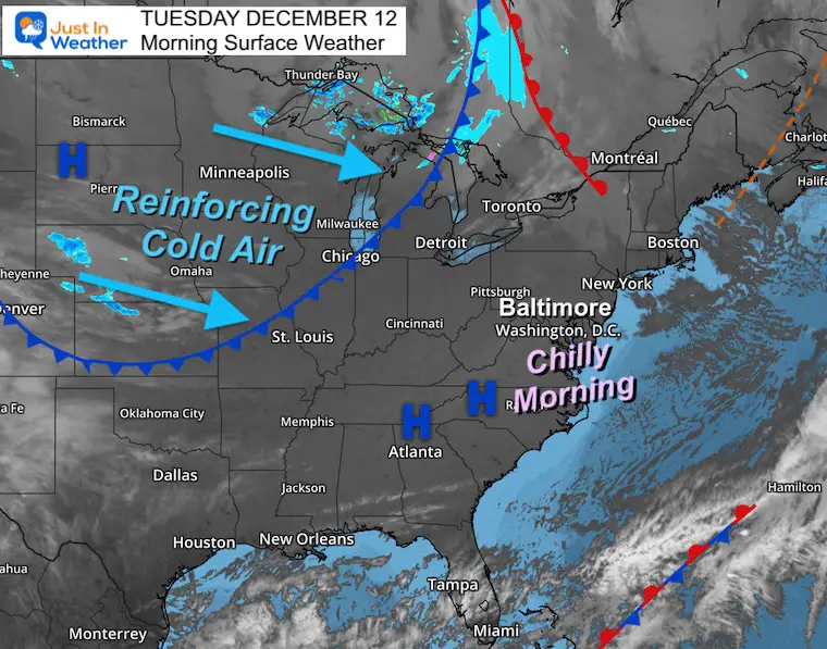 December 12 weather weather Tuesday morning