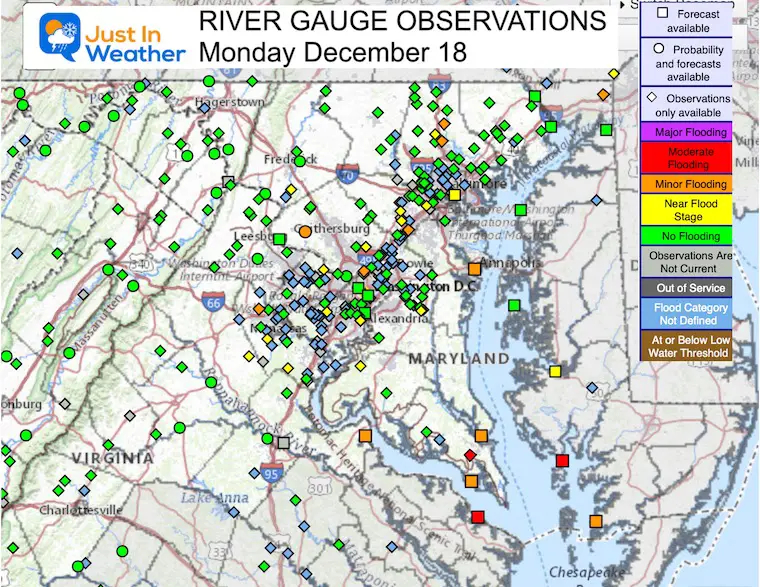 December 18 flooding river gauges