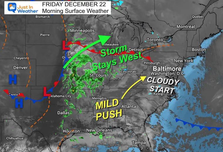 December 22 weather Friday morning