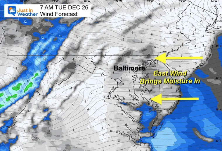 Weather for December 25: windy Tuesday morning