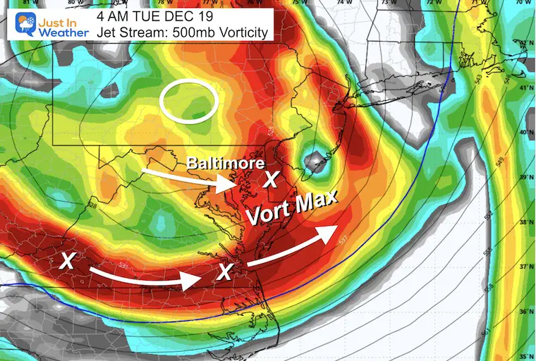 December 15 weather jet stream vorticity Tuesday morning