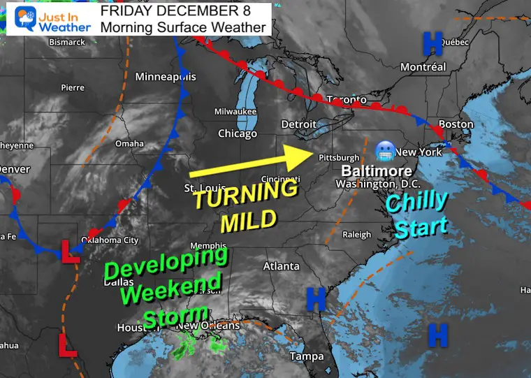 December 8 weather Friday morning