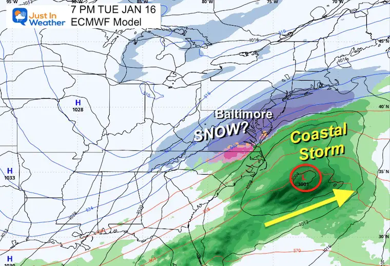 January 11 weather snow Tuesday