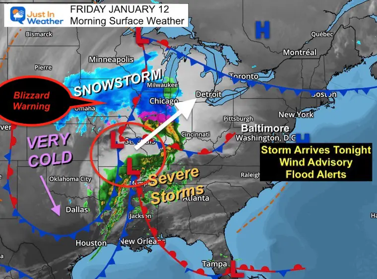 January 12 weather storm Friday morning