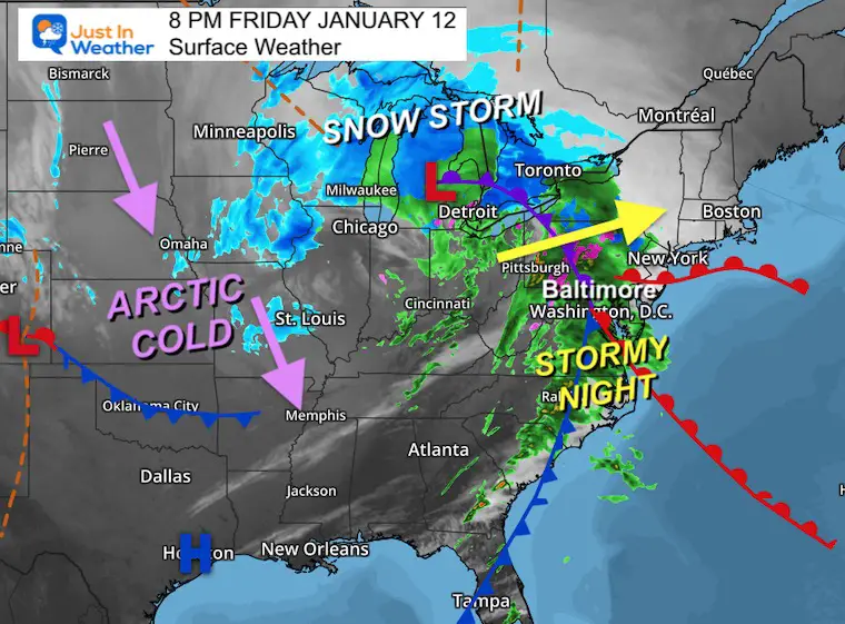 January 12 weather storm Friday evening