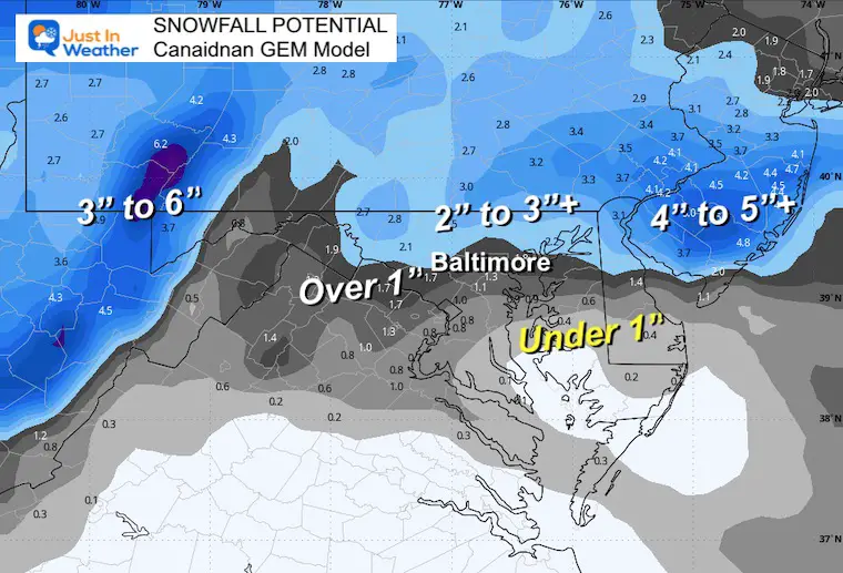 January 17 weather snowfall Canadian