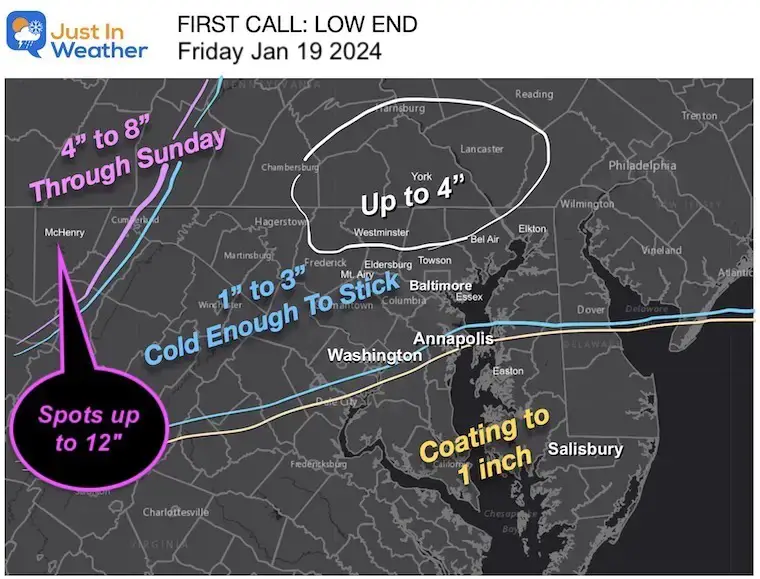 Snow forecast First Call Jan 19
