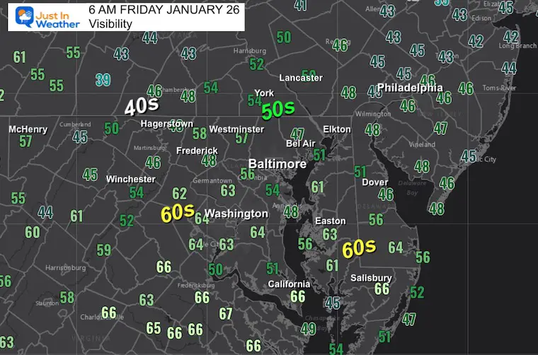 January 26 weather Friday Morning Temperatures