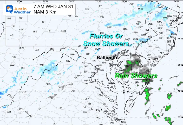 January 30 weather radar Wednesday morning