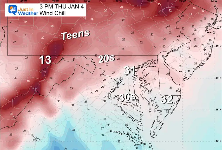 January 4 weather wind chill Thursday