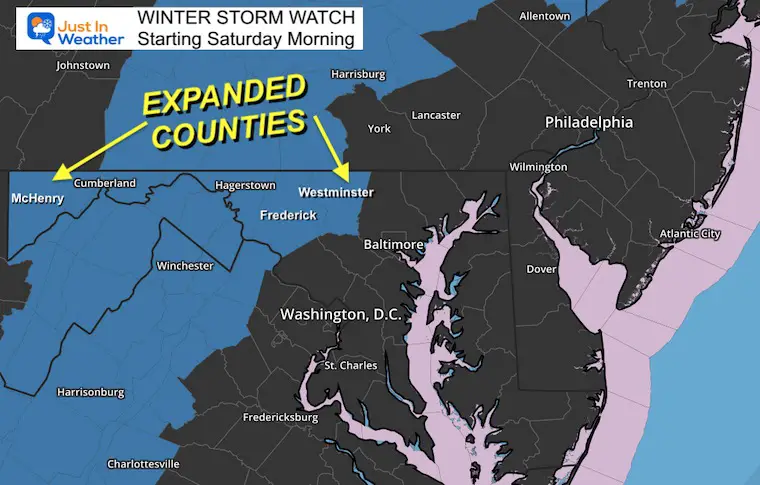 January 4 Winter Storm Watch Expanded