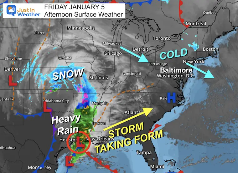 January 5 weather Friday afternoon storm