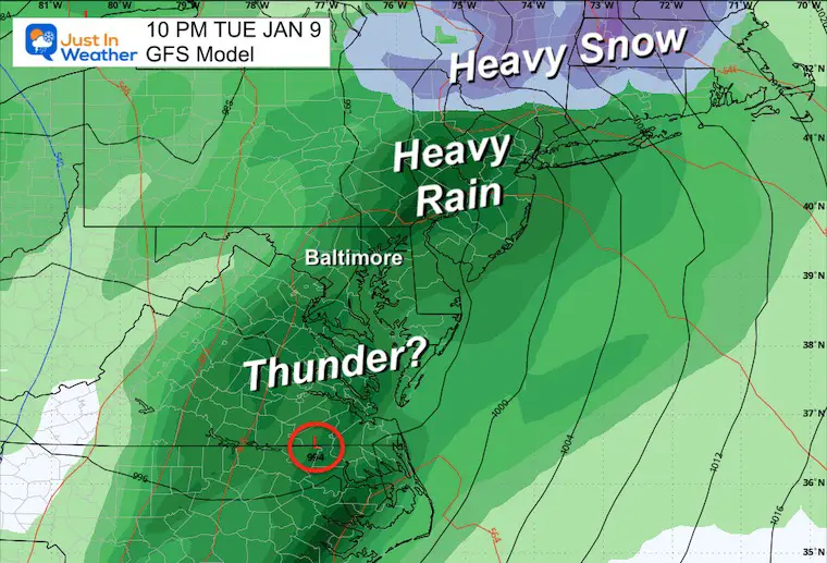 January 7 weather winter storm forecast Tuesday night