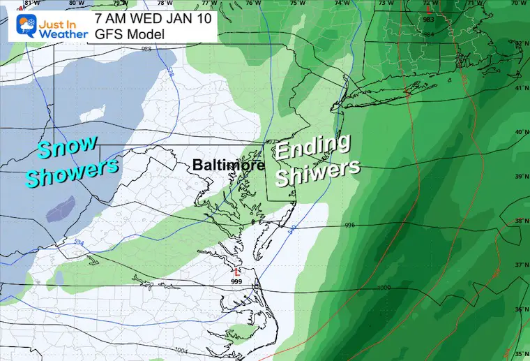 January 8 weather snow rain Wednesday