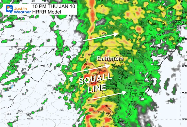 January 8 storm squall line Tuesday night 
