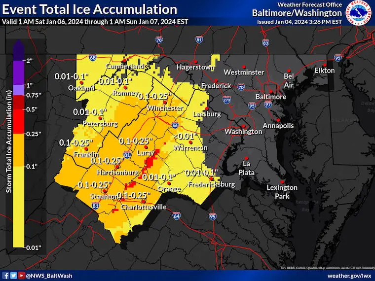 Ice forecast Maryland National Weather Service