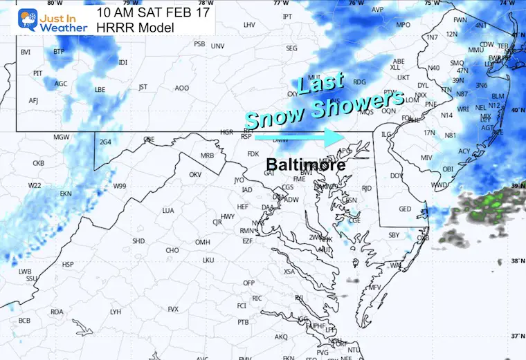 February 16 weather snow radar Saturday am 10