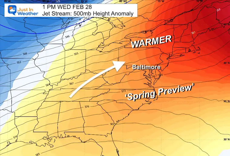 February 21 weather jet stream next week