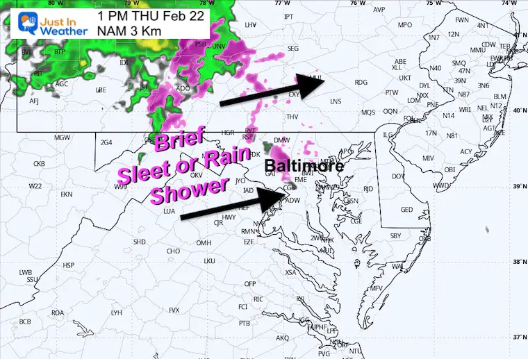 February 21 weather radar Thursday afternoon