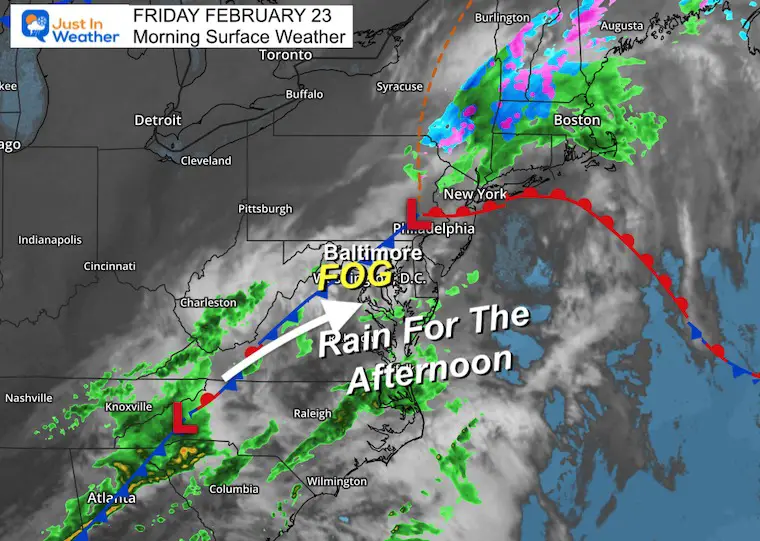 February 23 weather Friday morning