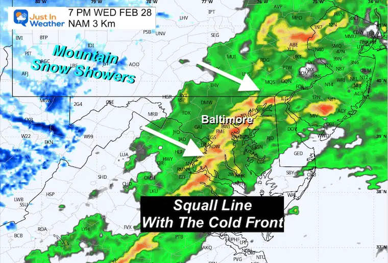 February 28 weather radar storm Wednesday evening