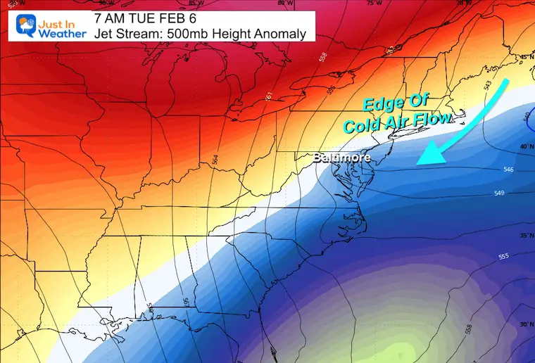 February 3 weather jet stream Tuesday