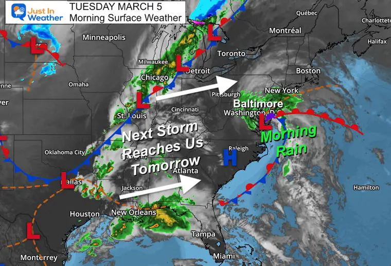 March 5 weather storm Tuesday Morning