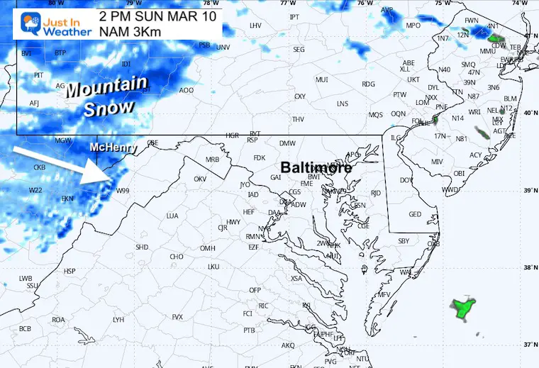 March 9 weather forecast snow Sunday