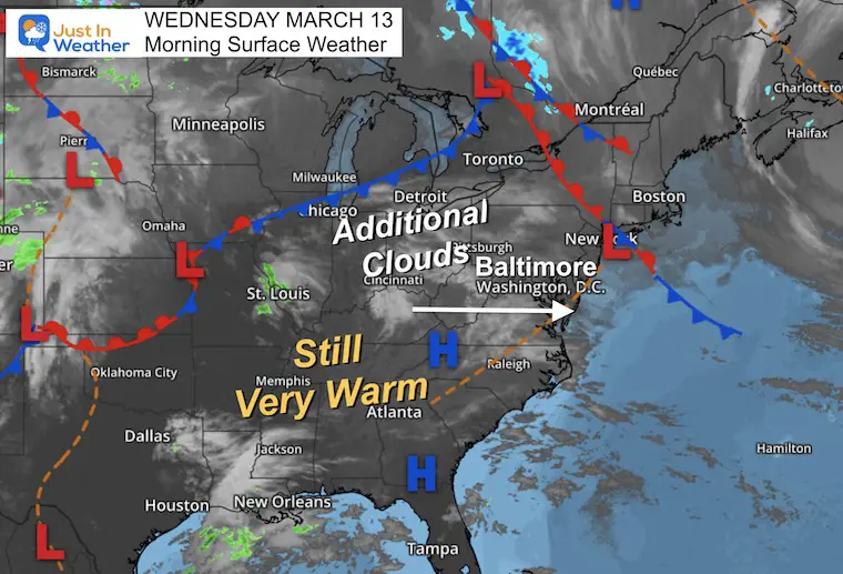 March 13 weather Wednesday Morning