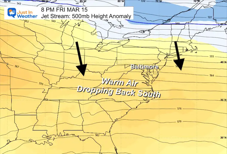 March 15 weather forecast jet stream Friday