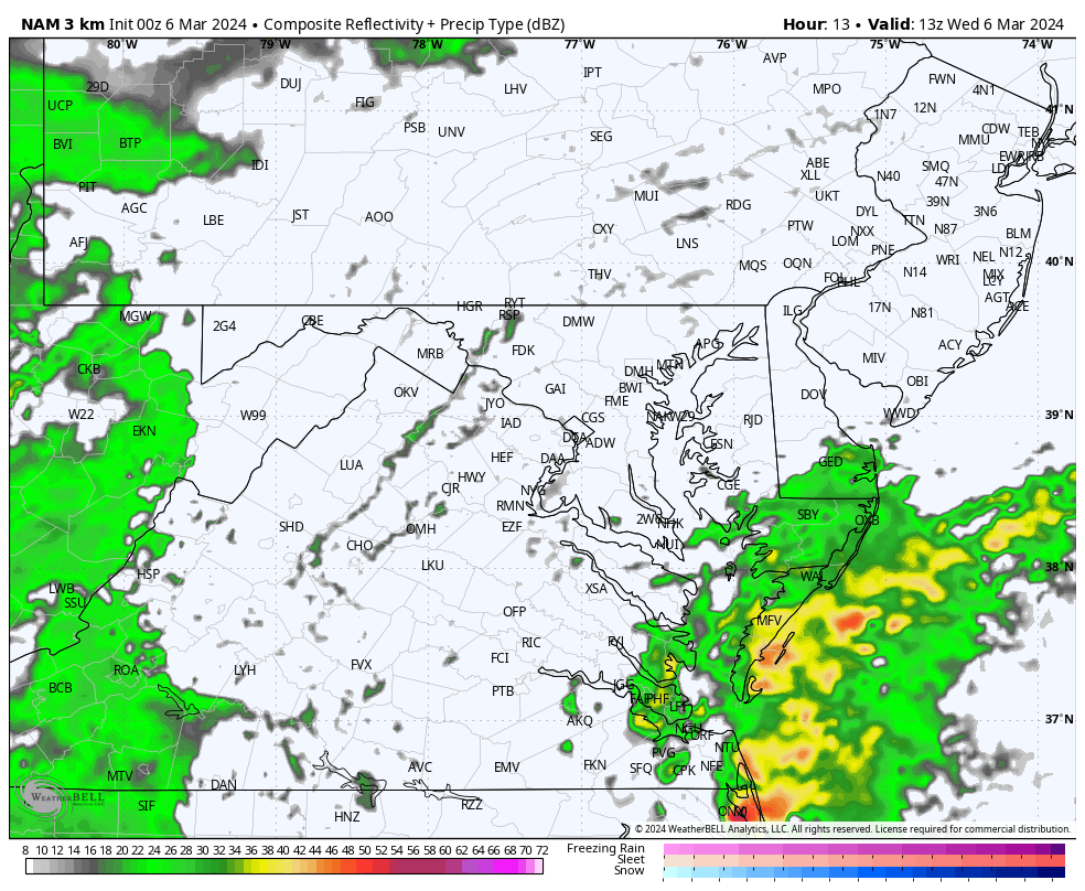 March 6 weather rain radar Wednesday