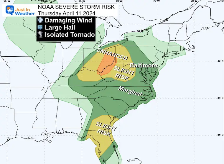 April 11 NOAA Severe Storm Risk Thursday