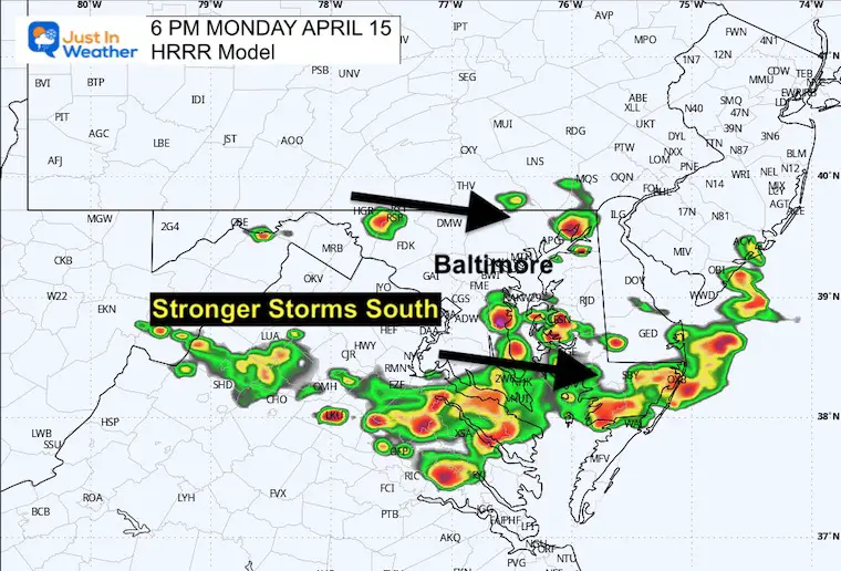 April 15 weather forecast radar storm Monday