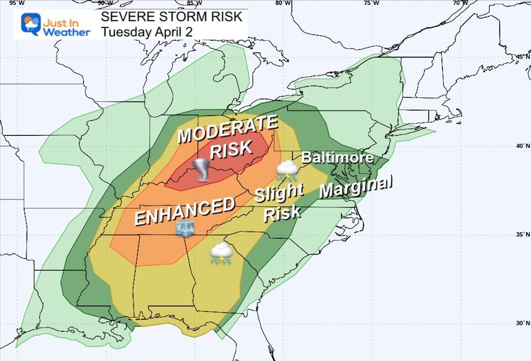April 2 NOAA Severe Storm Risk Tuesday