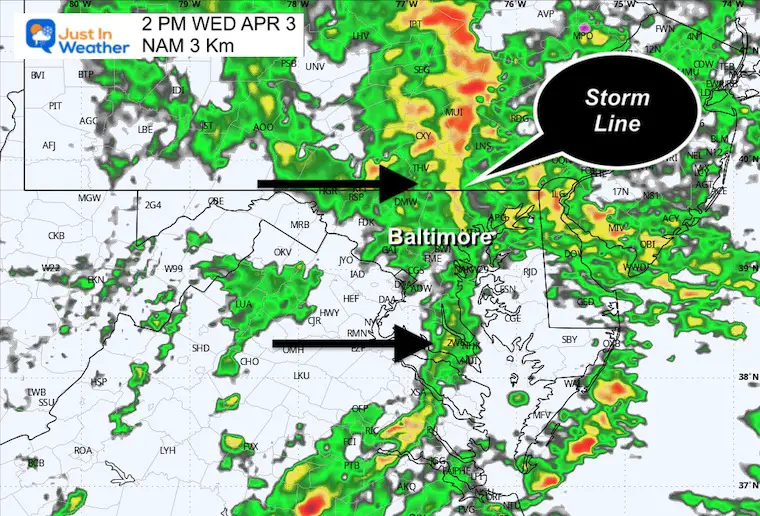 April 2 storm radar Wednesday afternoon