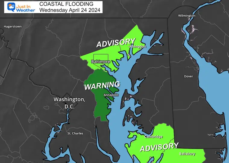 April 24 weather flood advisory warning Wednesday