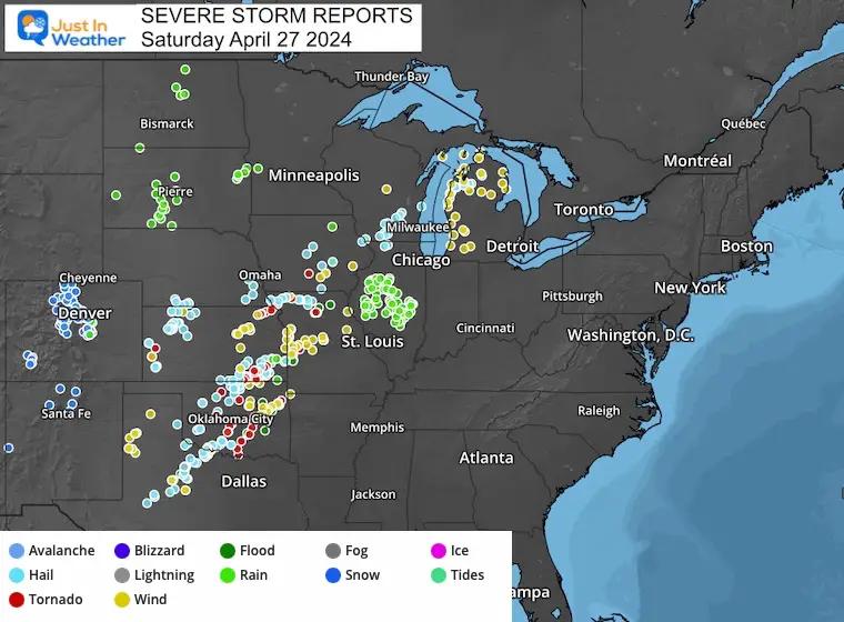 April 27 Severe Storm Reports