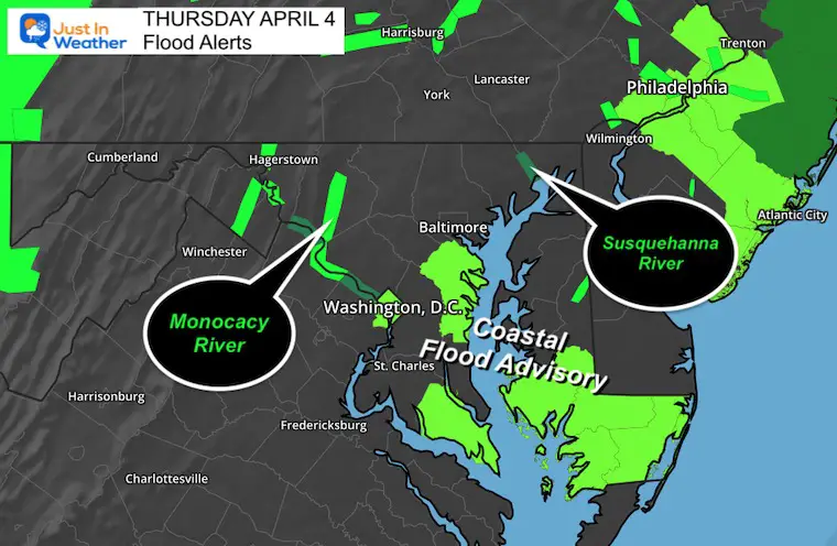 April 3 weather flood alerts Thursday