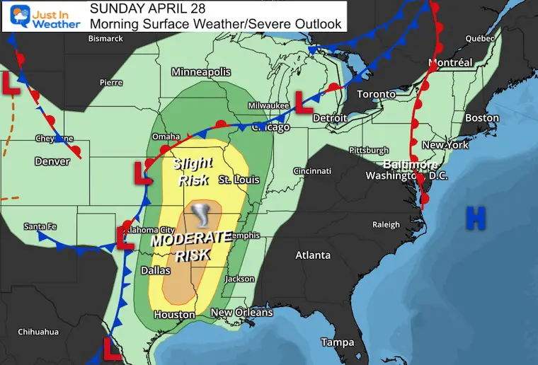 April 28 Severe Storm Risk NOAA