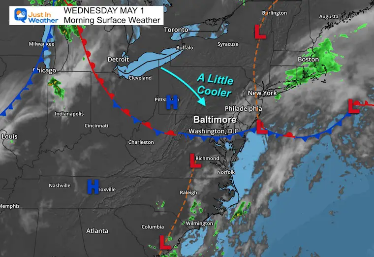 May 1 weather Wednesday morning