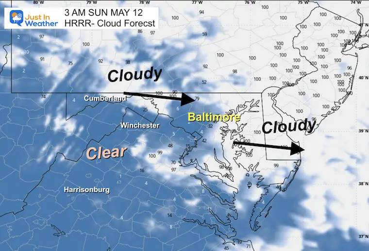 May 11 weather cloud forecast 3 AM aurora 