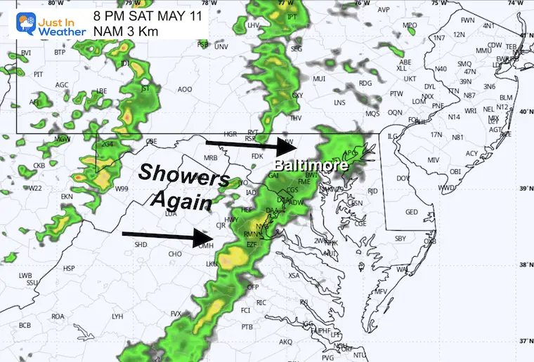 May 11 weather rain radar Saturday evening